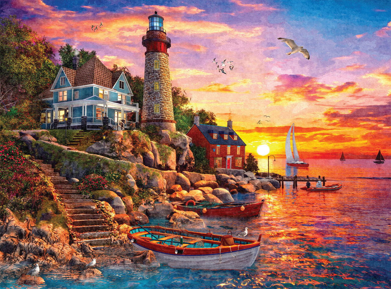 Dominic Davison: Sunset at Lighthouse Bay 1000 Piece Puzzle