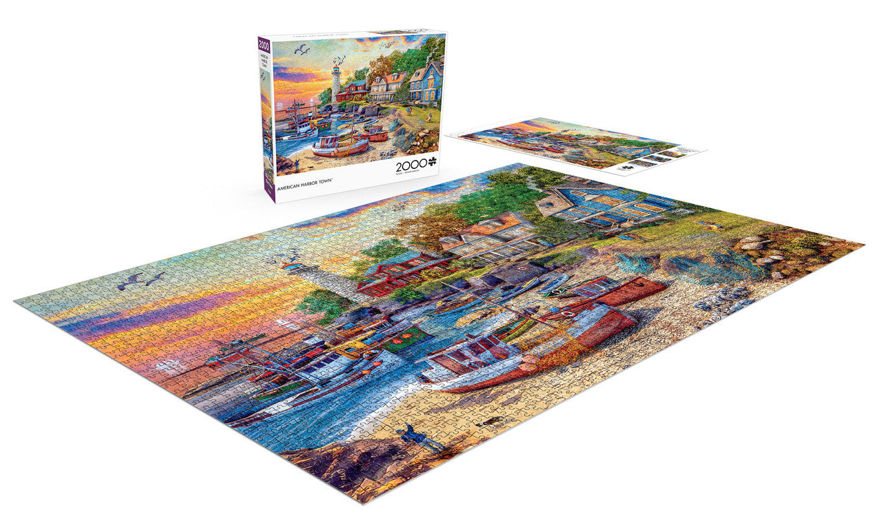 American Harbor Town 2000 Piece Puzzle