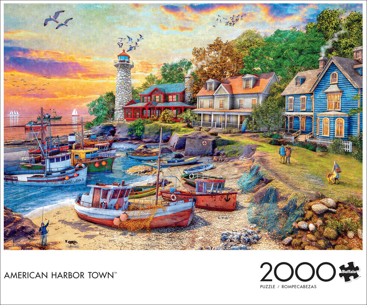American Harbor Town 2000 Piece Puzzle