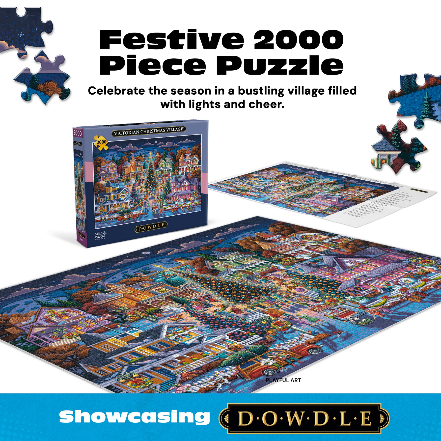 Eric Dowdle Victorian Christmas Village 2000 Piece Puzzle
