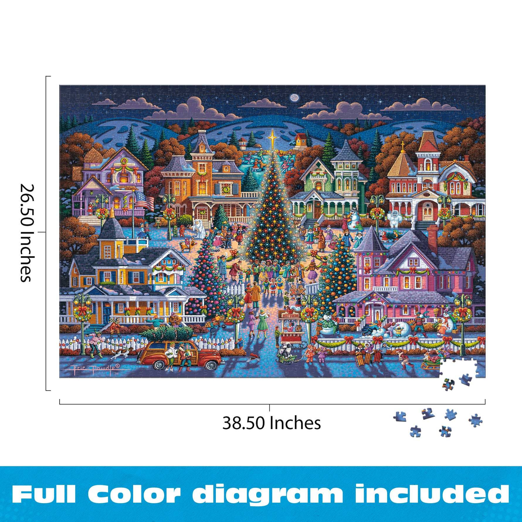 Eric Dowdle Victorian Christmas Village 2000 Piece Puzzle
