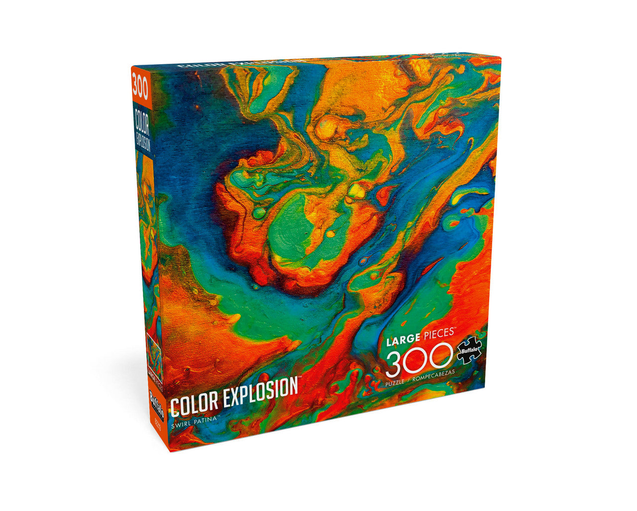 Color Explosion Swirl Patina 300 Large Piece Jigsaw Puzzle Box
