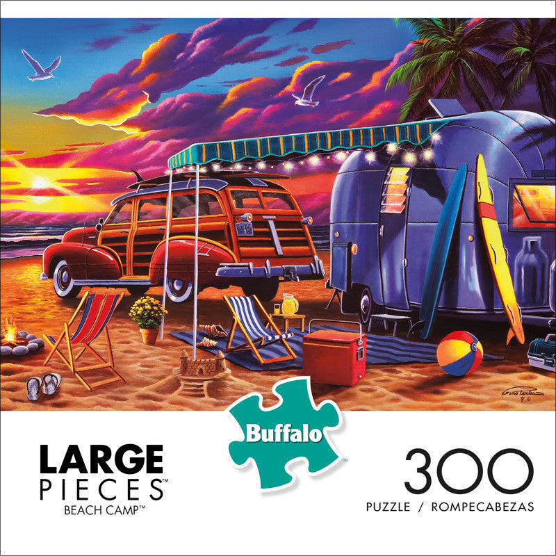 Geno Peoples Beach Camp 300 Large Piece Jigsaw Puzzle Front