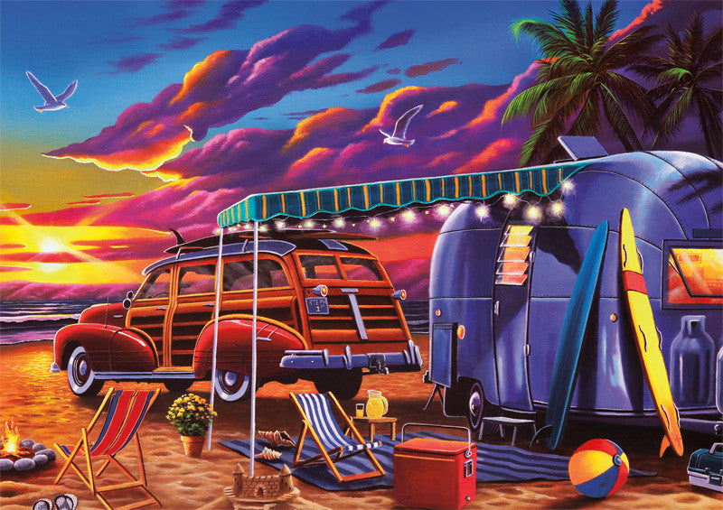 Geno Peoples Beach Camp 300 Large Piece Jigsaw Puzzle
