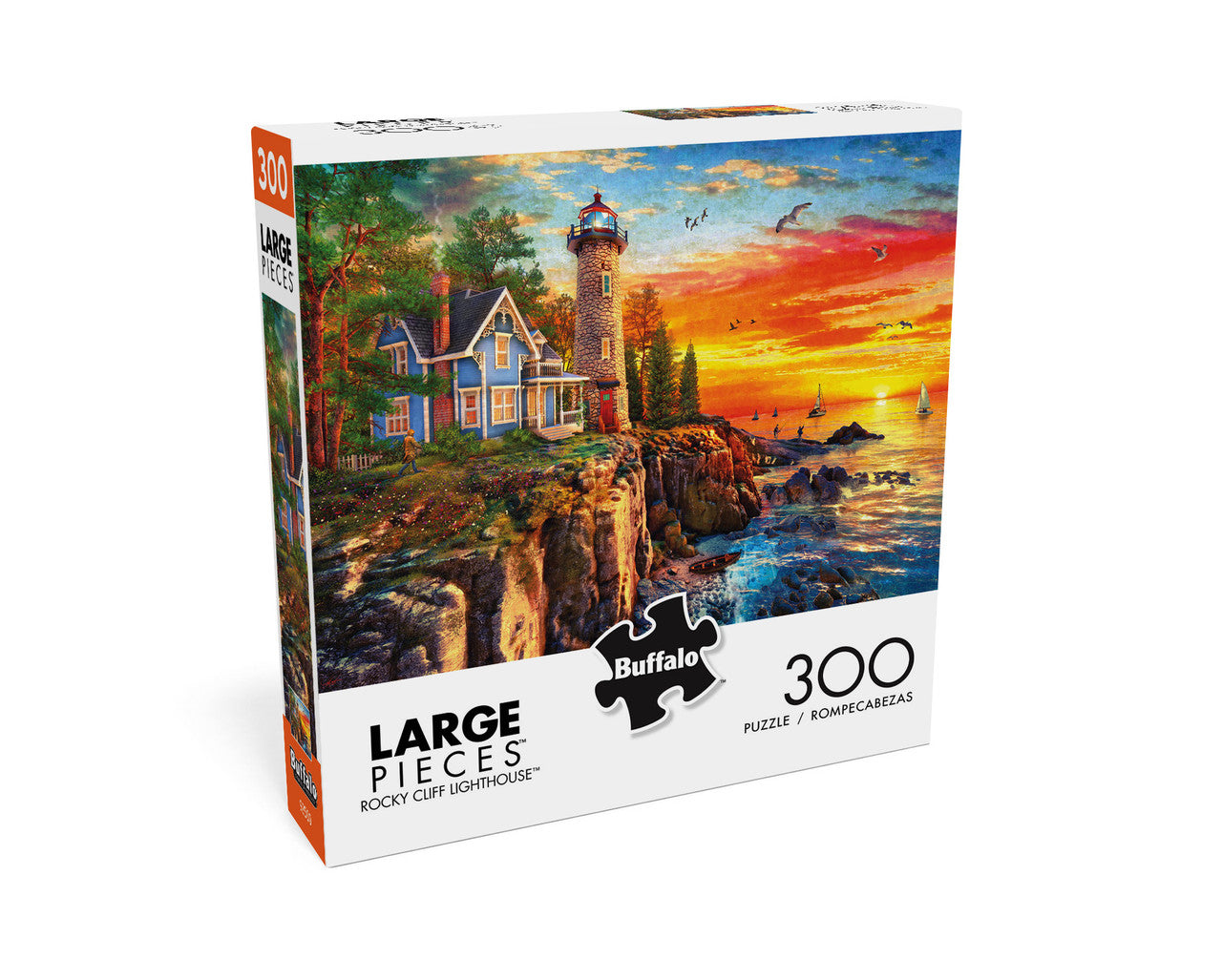 Rocky Cliff Lighthouse 300 Large Piece Jigsaw Puzzle Box