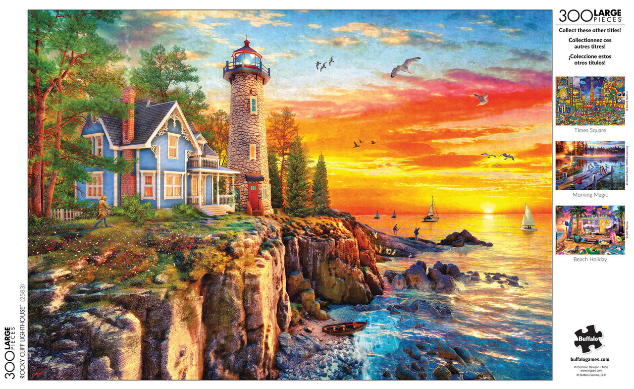 Rocky Cliff Lighthouse 300 Large Piece Jigsaw Puzzle Poster