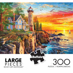 Rocky Cliff Lighthouse 300 Large Piece Jigsaw Puzzle Front