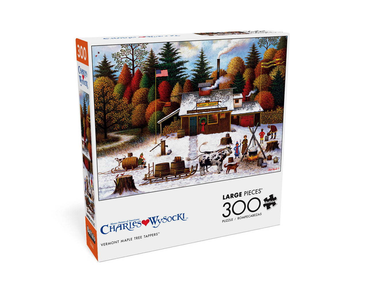 Charles Wysocki Vermont Maple Tree Tappers 300 Large Piece Jigsaw Puzzle Box