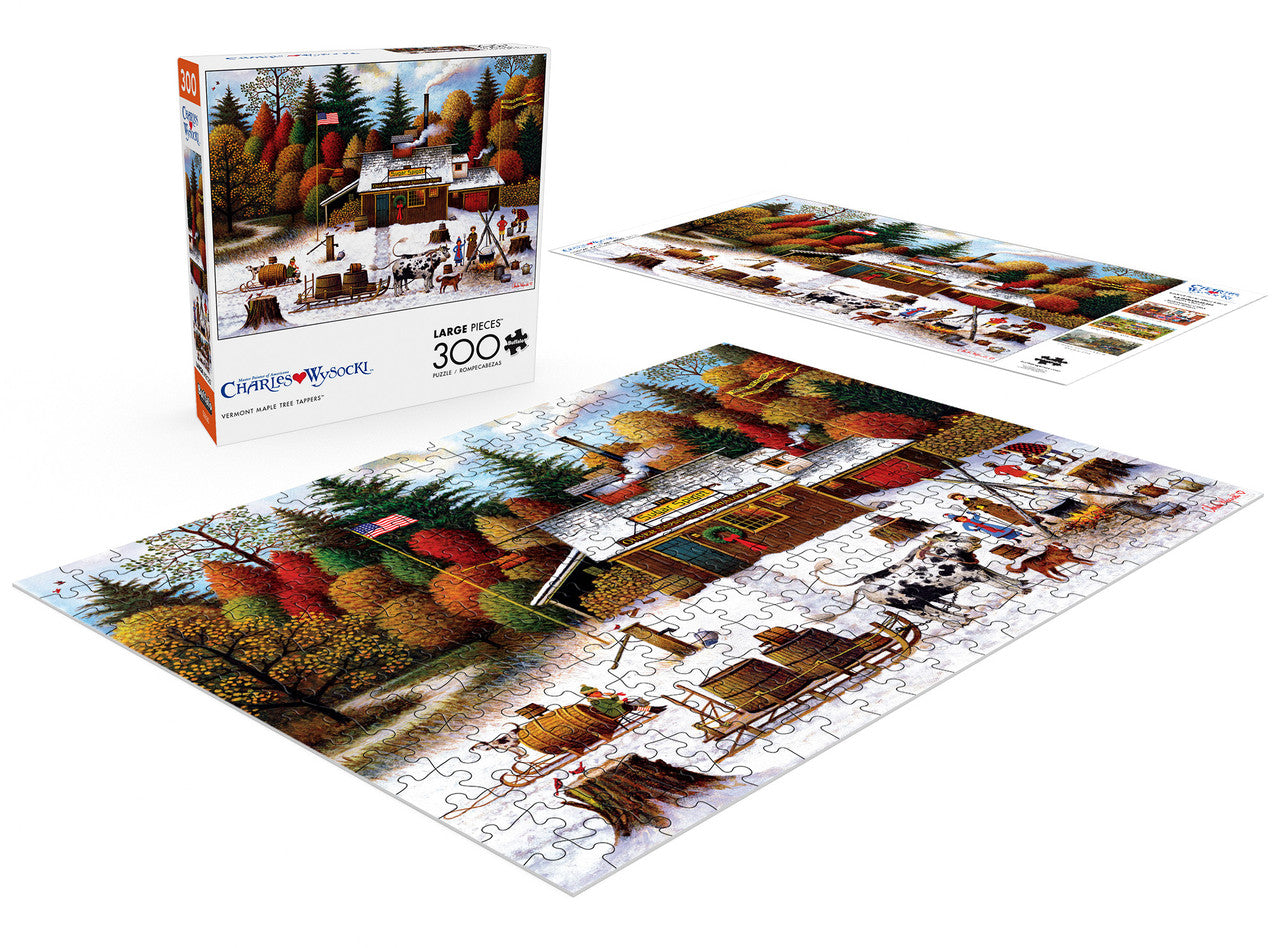 Charles Wysocki Vermont Maple Tree Tappers 300 Large Piece Jigsaw Puzzle Contents