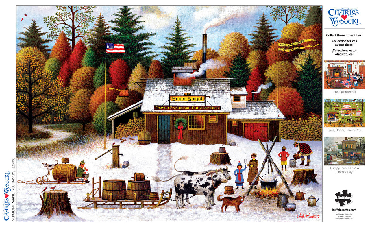 Charles Wysocki Vermont Maple Tree Tappers 300 Large Piece Jigsaw Puzzle Poster