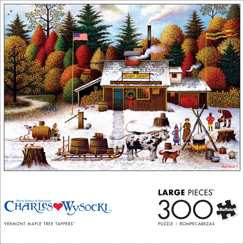 Charles Wysocki Vermont Maple Tree Tappers 300 Large Piece Jigsaw Puzzle Front