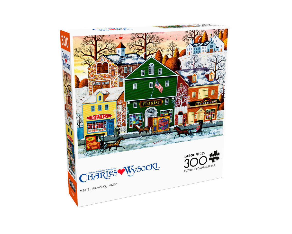 Charles Wysocki Meats, Flowers, Hats 300 Large Piece Jigsaw Puzzle Box