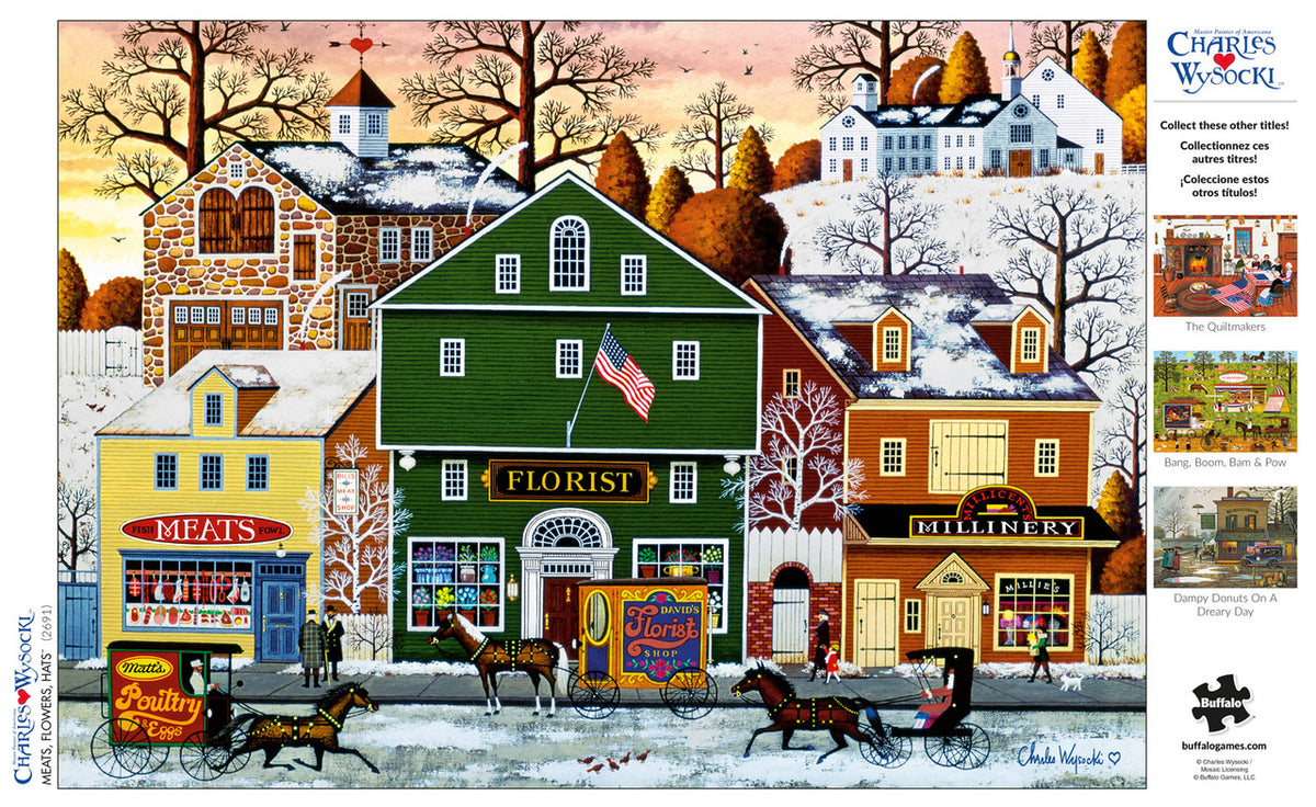 Charles Wysocki Meats, Flowers, Hats 300 Large Piece Jigsaw Puzzle Poster