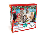 Adorable Animals Meowy Christmas 300 Large Piece Jigsaw Puzzle 3D