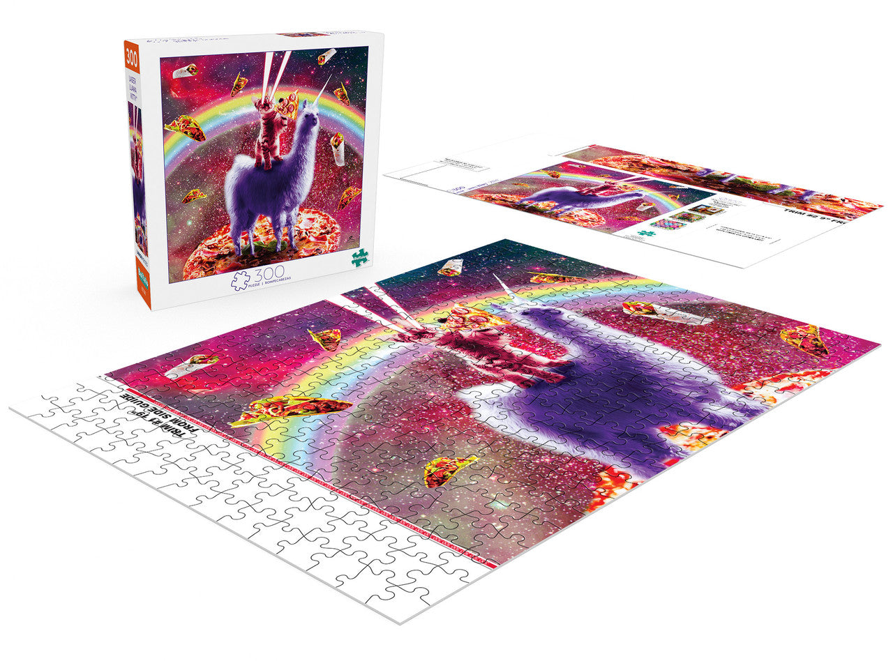 Art of Play Laser Llama Kitty 300 Large Piece Jigsaw Puzzle Front Contents