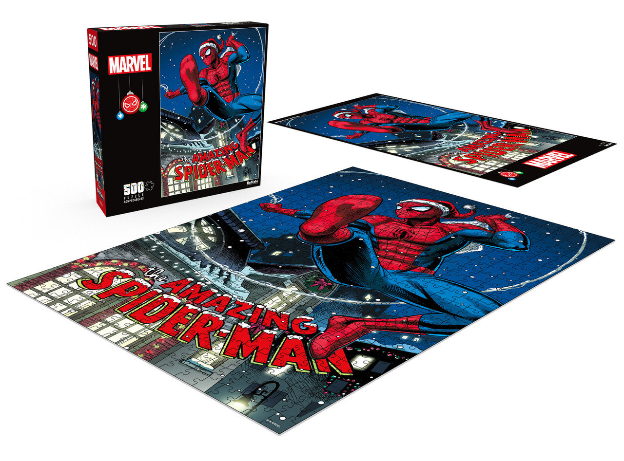 Marvel Spider-Man Swinging Into The Holidays 500 Piece Jigsaw Puzzle Contents