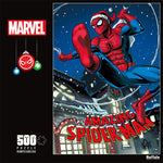 Marvel Spider-Man Swinging Into The Holidays 500 Piece Jigsaw Puzzle Front