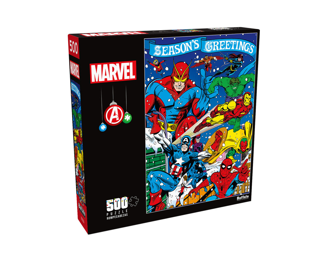 Marvel Season’s Greetings From The Avengers 500 Piece Jigsaw Puzzle Box