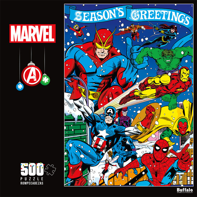 Marvel Season’s Greetings From The Avengers 500 Piece Jigsaw Puzzle Front