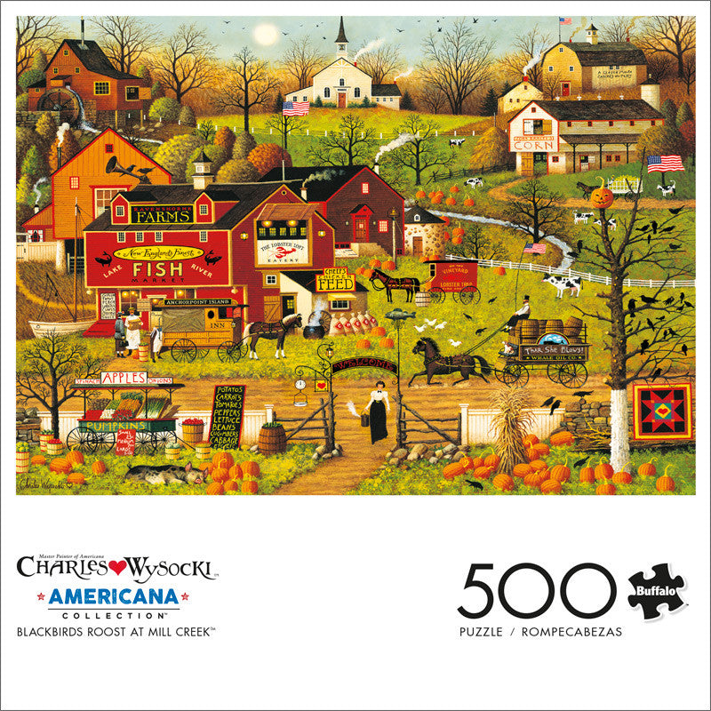 Charles Wysocki Blackbirds Roost at Mill Creek 500 Piece Jigsaw Puzzle Front