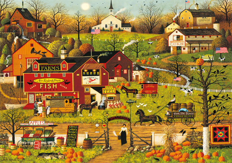 Charles Wysocki Blackbirds Roost at Mill Creek 500 Piece Jigsaw Puzzle