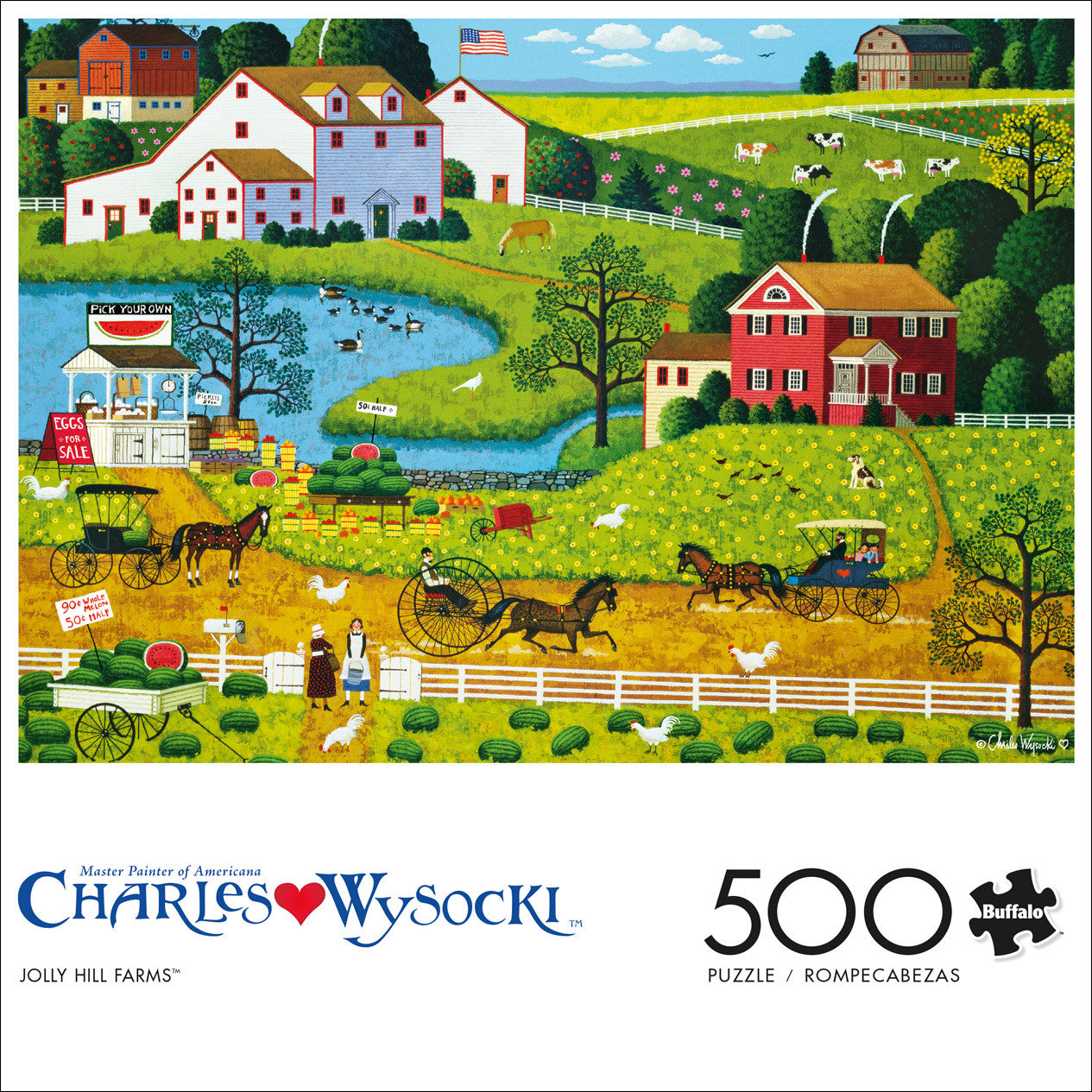 Charles Wysocki: AMERICANA: Jolly Hill Farms 500 Piece Puzzle