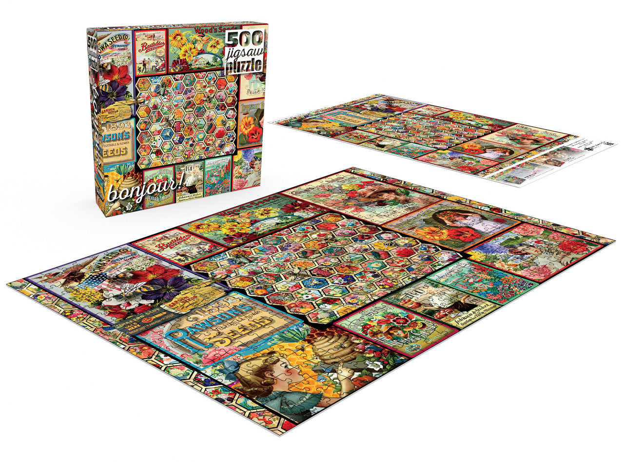 Bonjour: Vintage Ephemera 500 Piece Puzzle