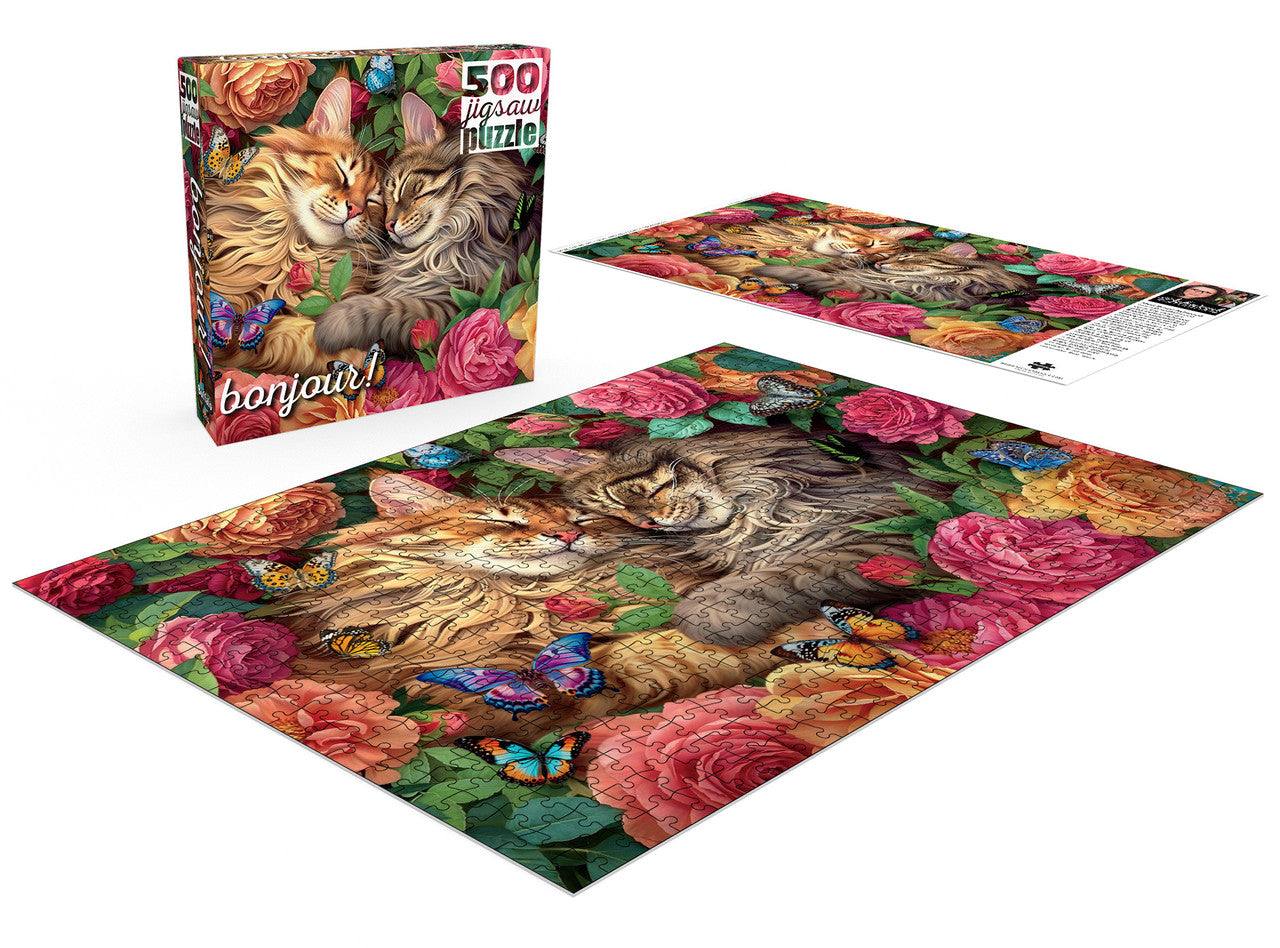 Bonjour: Cats in Love 500 Piece Puzzle
