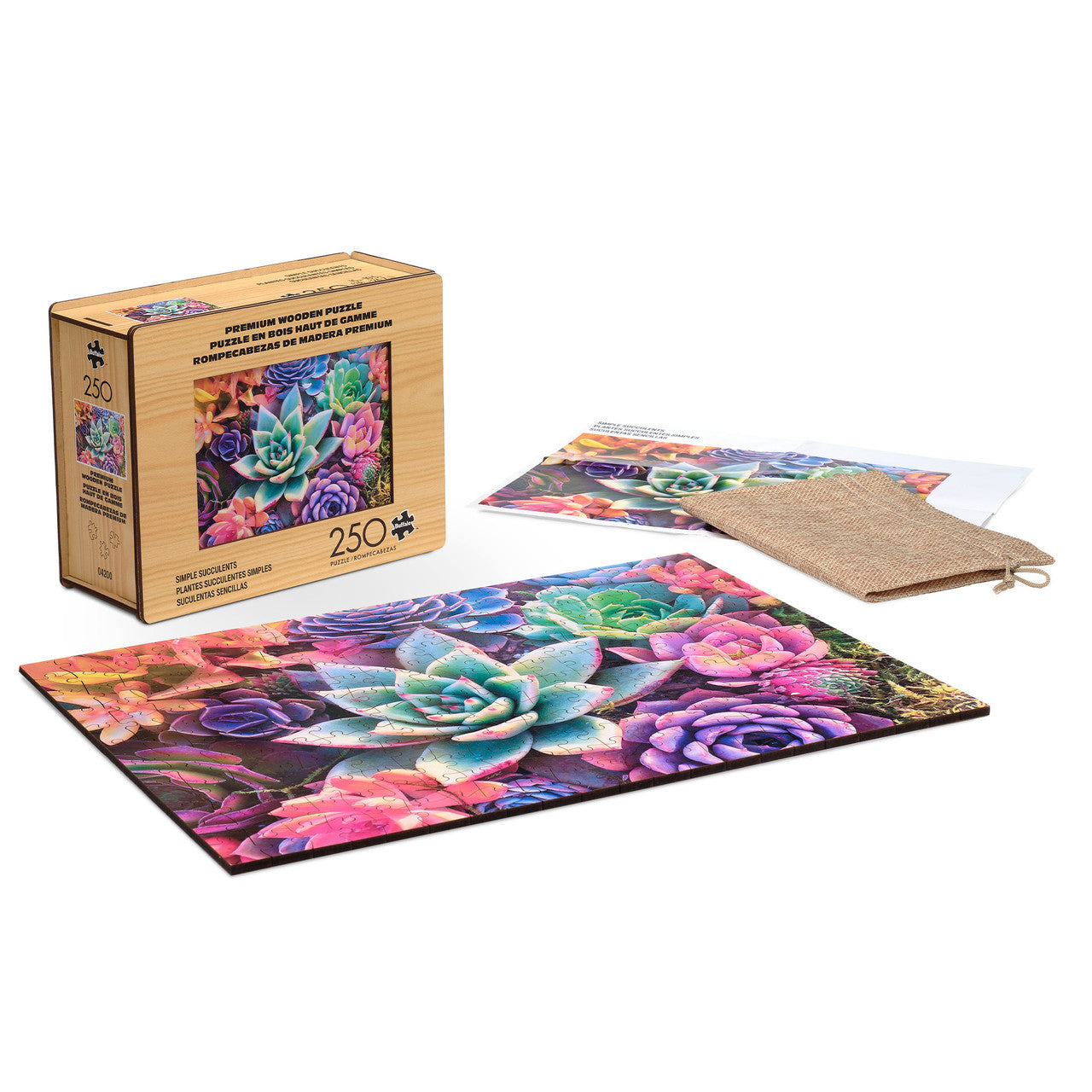 Wood Puzzle: Simple Succulent 250 Piece Puzzle