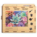 Wood Puzzle: Simple Succulent-Whimsy Pieces 250 Piece Puzzle