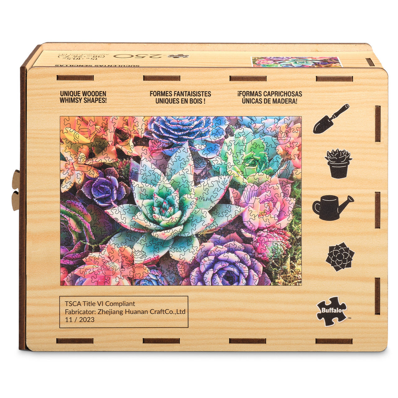 Wood Puzzle: Simple Succulent-Whimsy Pieces 250 Piece Puzzle