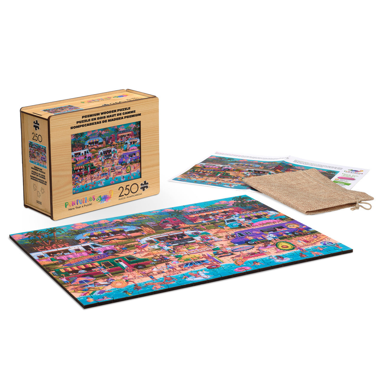 Wood Puzzle: Hawaiian Food Truck Festival 250 Piece Puzzle