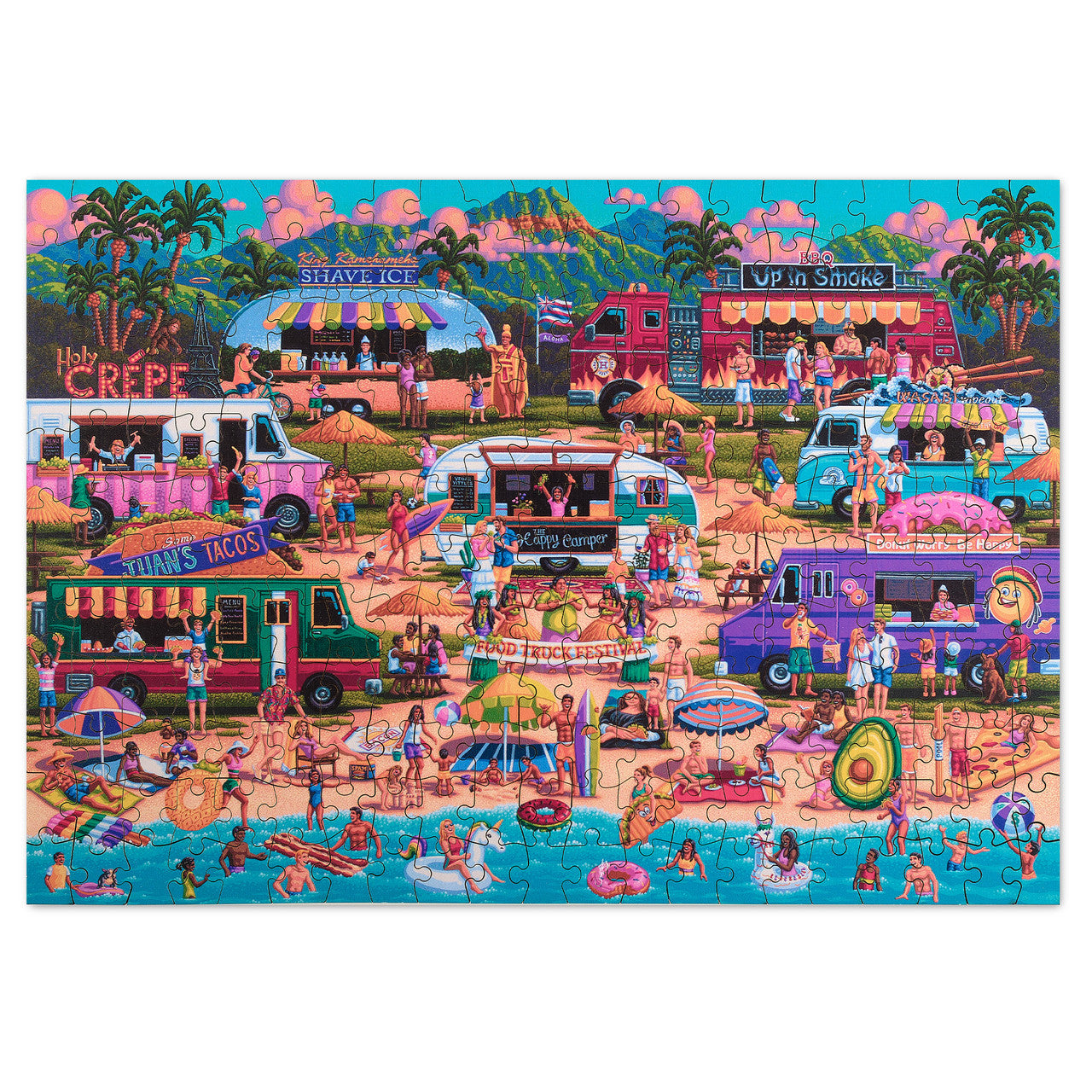 Wood Puzzle: Hawaiian Food Truck Festival 250 Piece Puzzle