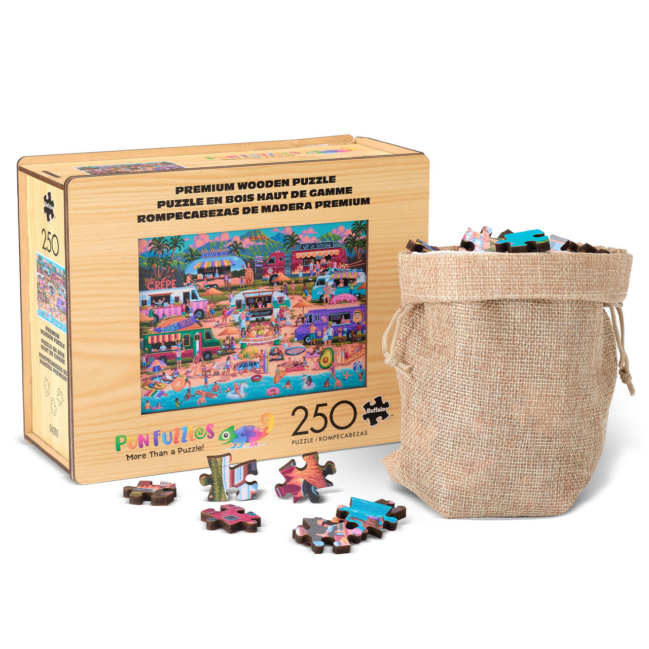Wood Puzzle: Hawaiian Food Truck Festival 250 Piece Puzzle