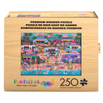 Wood Puzzle: Hawaiian Food Truck Festival-Whimsy Pieces 250 Piece Puzzle