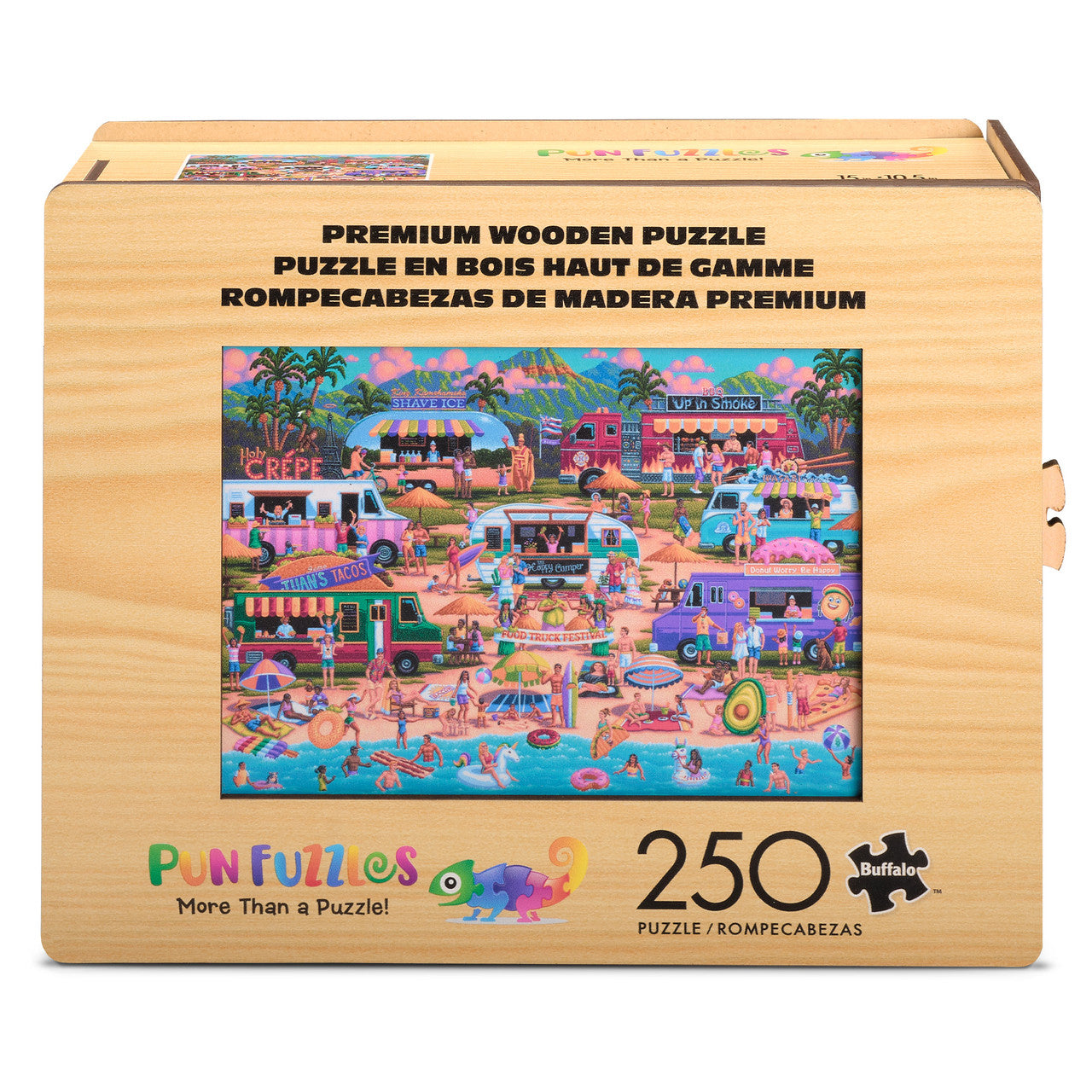 Wood Puzzle: Hawaiian Food Truck Festival-Whimsy Pieces 250 Piece Puzzle