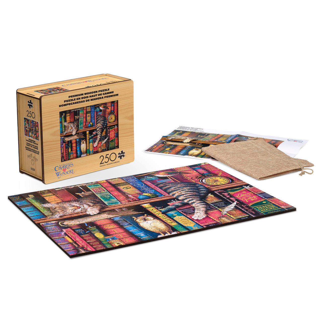 Wood Puzzle: Charles Wysocki: Frederick the Literate-Whimsy Pieces 250 Piece Puzzle