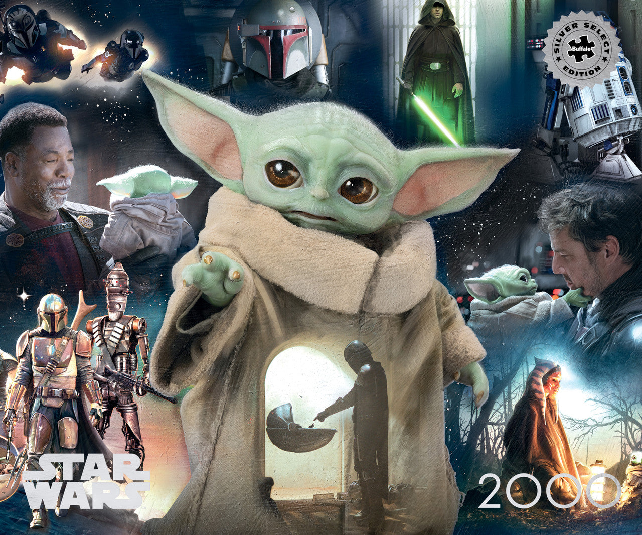 Star Wars - Grogu's Journey 2000 Piece Puzzle (Silver Select Edition - Giftable package with silver foil accents)