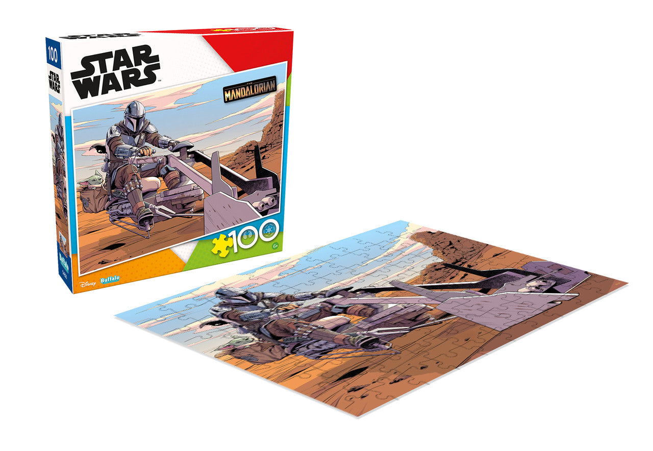 Star Wars™ The Mandalorian™ Speed Biker Strike 100 Piece Jigsaw Puzzle Contents