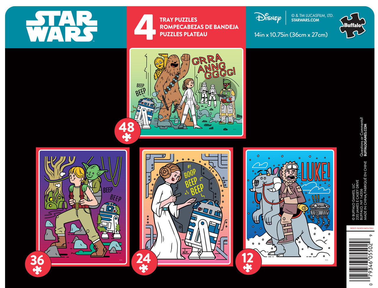Star Wars 4 Pack Kids Puzzle - 12-piece puzzle to a 48-piece Puzzles
