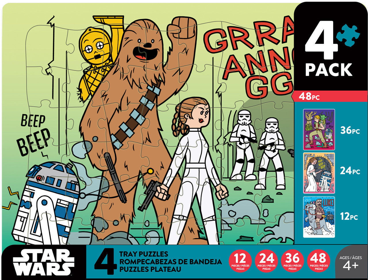 Star Wars 4 Pack Kids Puzzle - 12-piece puzzle to a 48-piece Puzzles