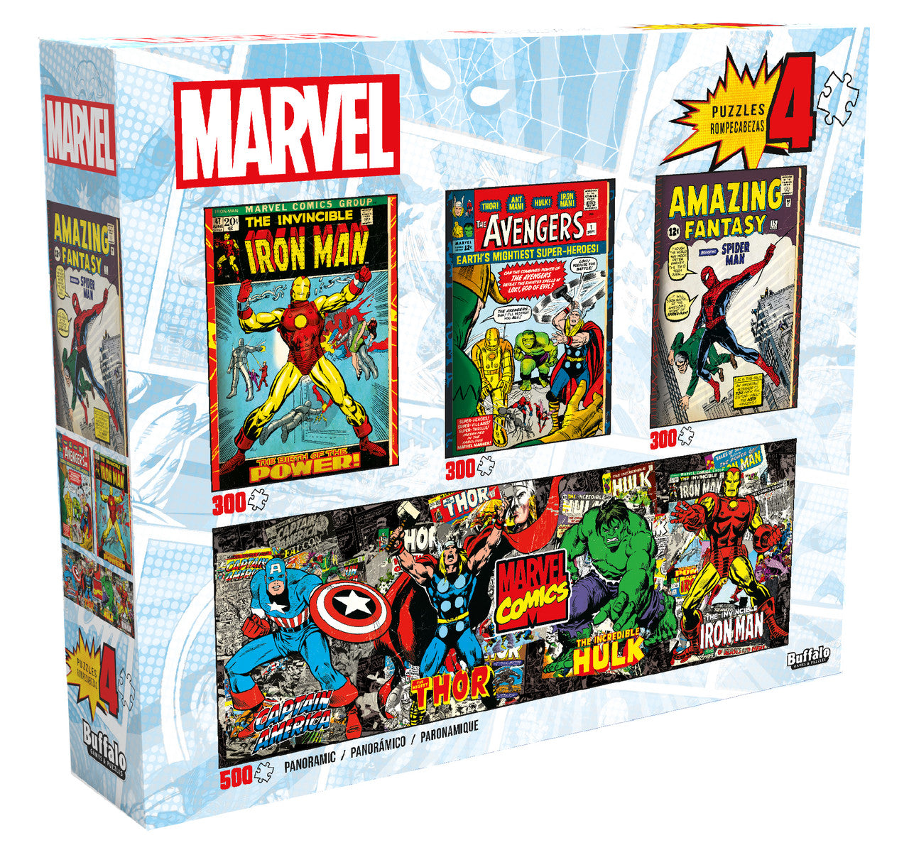 4 X 1 Multipack - Marvel Comics 300 & 500 Piece Jigsaw Puzzles