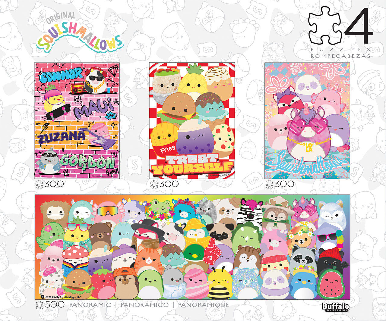 Squishmallow Party Pack (4 X 1 Multipack) 300 & 500 Piece Puzzles