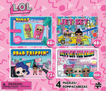 Kids  - LOL Travel - Multipack 4 x 1 Puzzles - 48, 72 & 100 Piece Puzzles