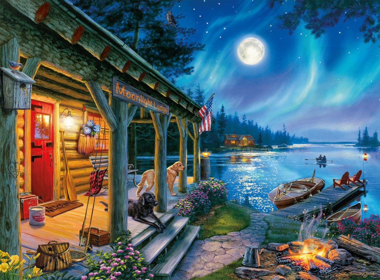 Darrell Bush:  Moonlight Lodge 1000 Piece Puzzle