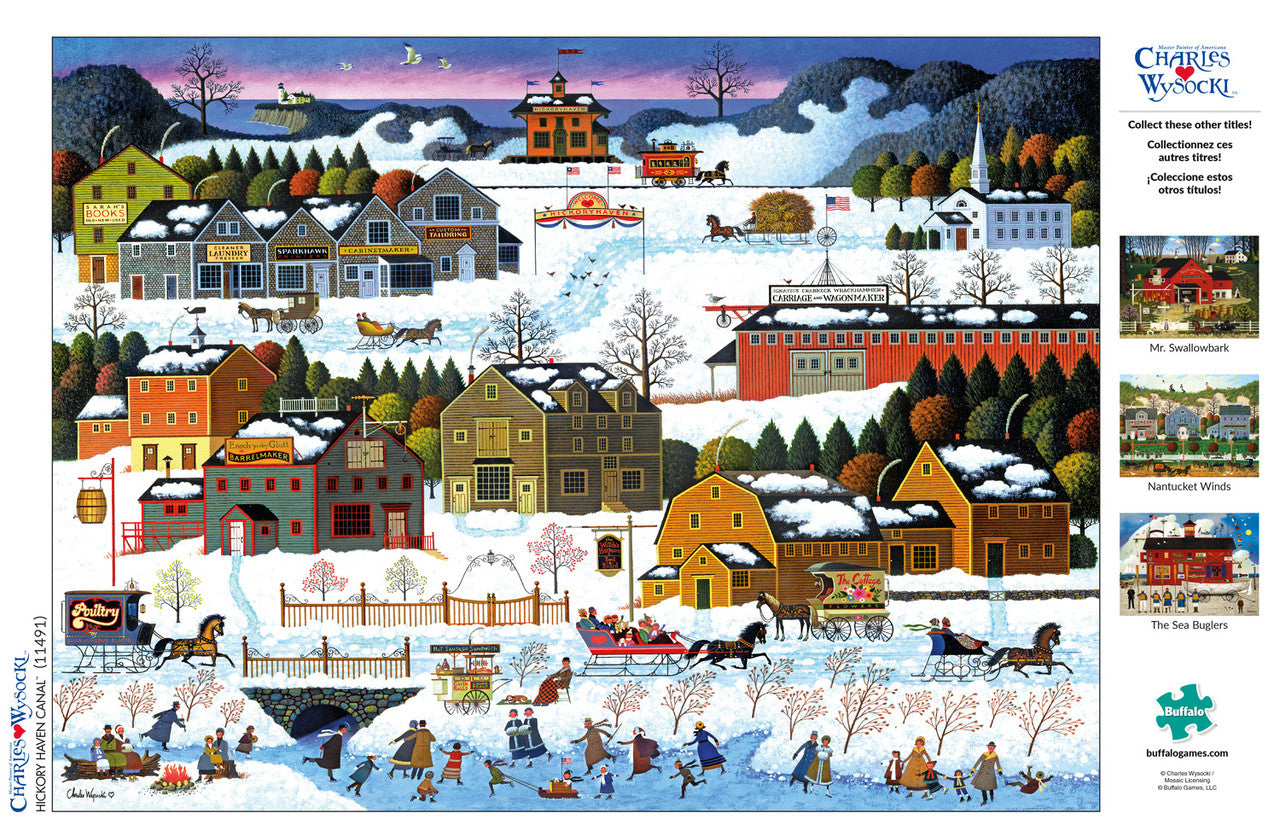 Charles Wysocki Hickory Haven Canal 1000 Piece Jigsaw Puzzle Poster