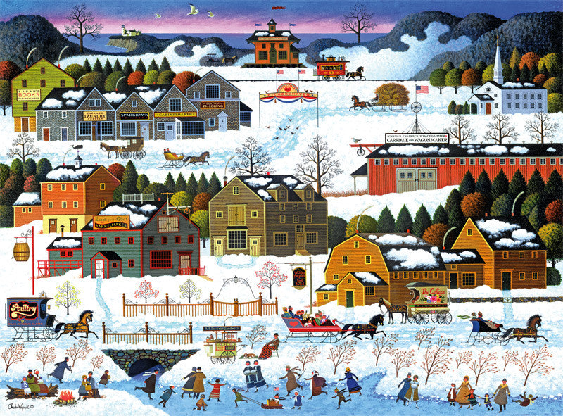 Charles Wysocki Hickory Haven Canal 1000 Piece Jigsaw Puzzle