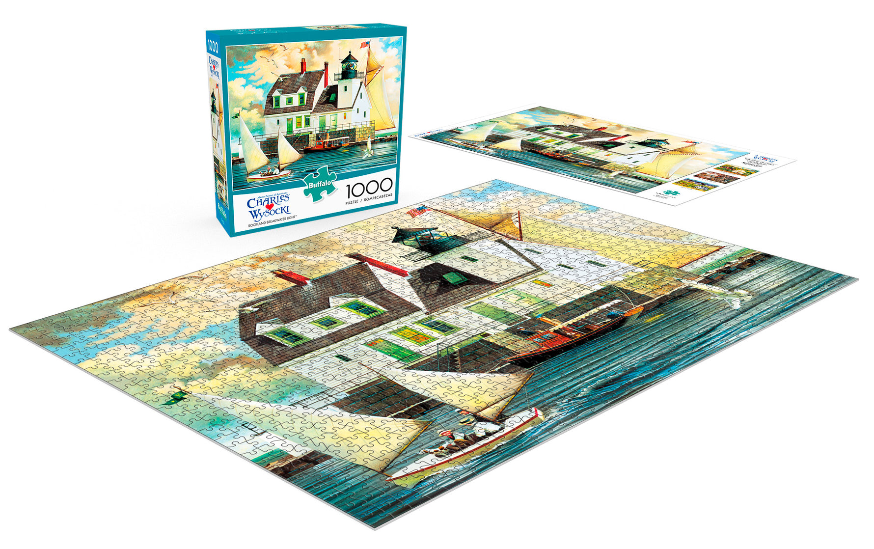 Charles Wysocki: Rockland Breakwater Light 1000 Piece Puzzle