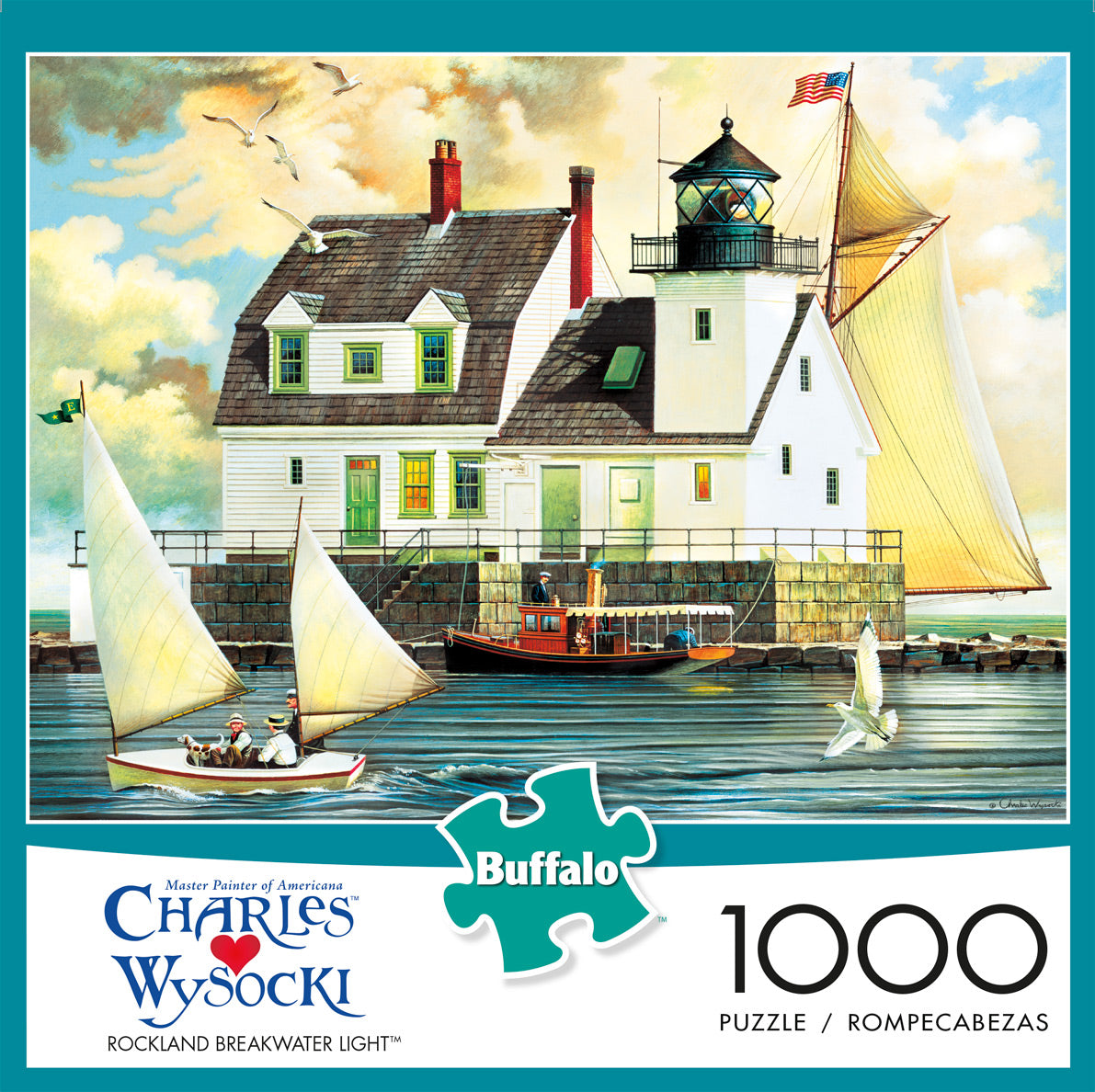 Charles Wysocki: Rockland Breakwater Light 1000 Piece Puzzle