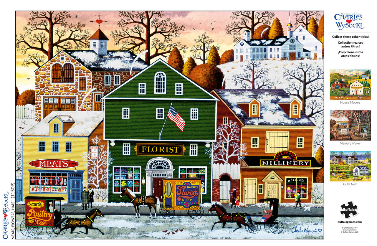 Charles Wysocki Meats, Flowers, Hats 1000 Piece Jigsaw Puzzle Poster